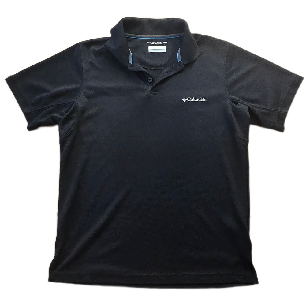 Columbia Omni-Shade‎ Sun Protection Polo Shirt Mens Small Black Hiking Golf Top